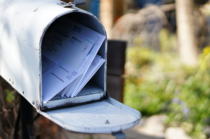 Mailbox with letters inside